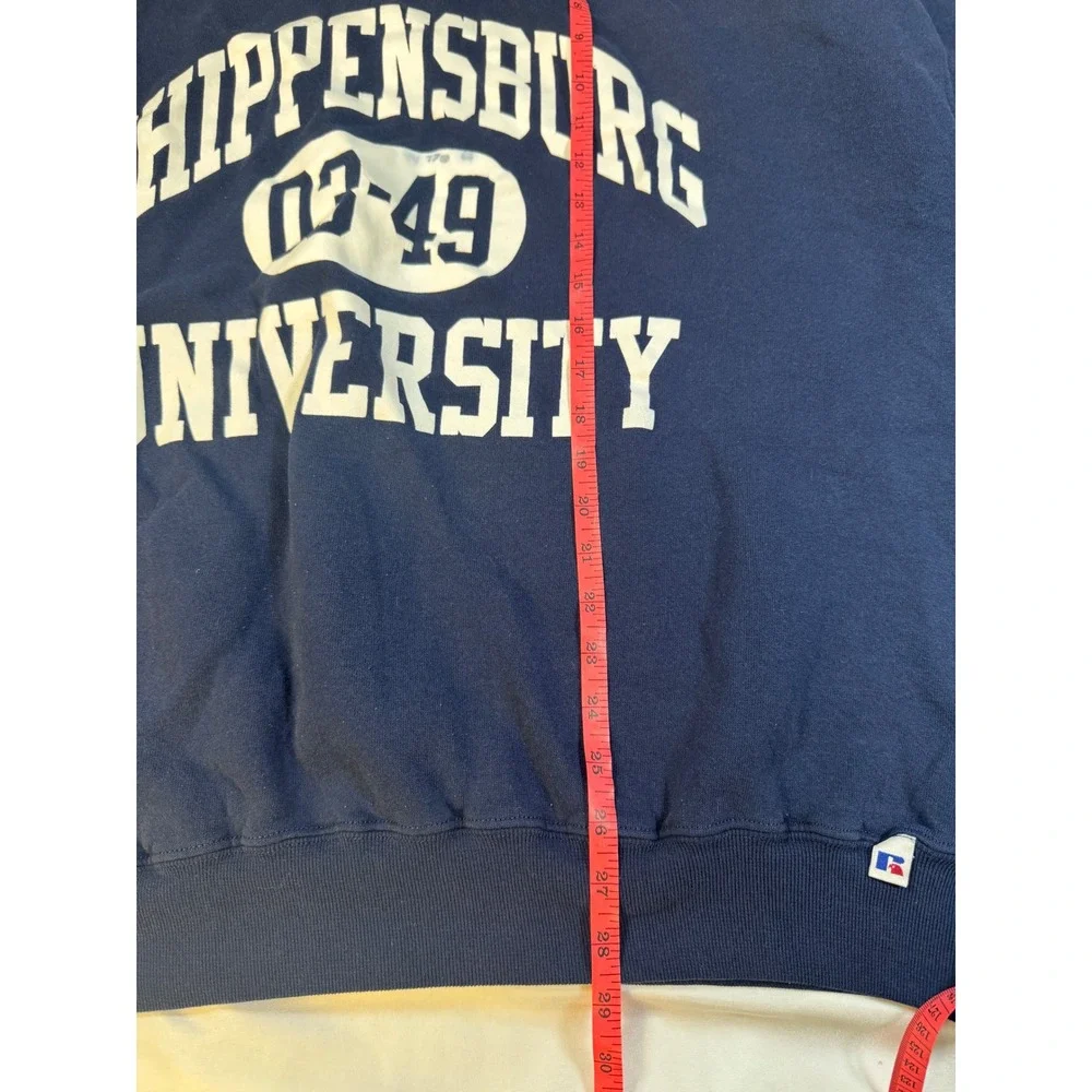 Vintage Russell Athletic Shippensburg University Sweatshirt Navy Blue XXXL FLAW - Picture 8 of 10